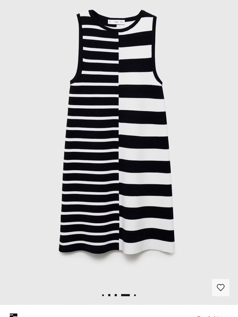 Mango Black & White Striped Sleeveless A-Line Dress